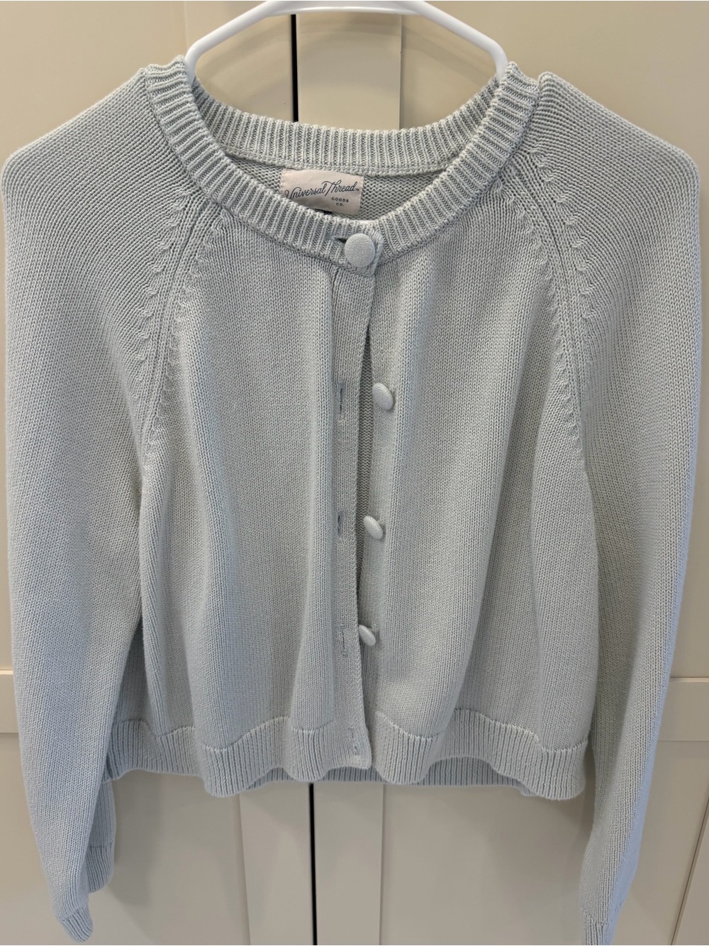 Universal Thread Light Blue Cropped Button Cardigan